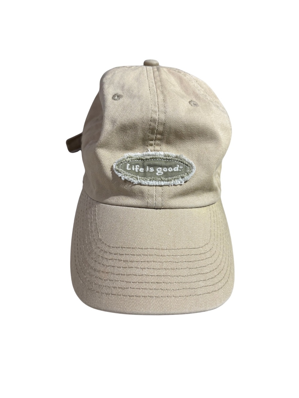 Life is good Adjustable Baseball Cap Hat Beige Solid Mens One Size Casual
